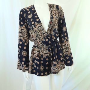 PP LA boho pom trim fringe romper- s